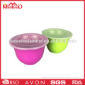 Eco-friendly candy color plastic melamine bowl with lid